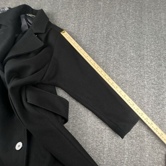 VTG Miss New Yorker Wool Blend Scarf Coat Womens Sz L Black USA Made 90s Winter - Picture 12 of 14